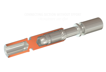 Connecting section without effort